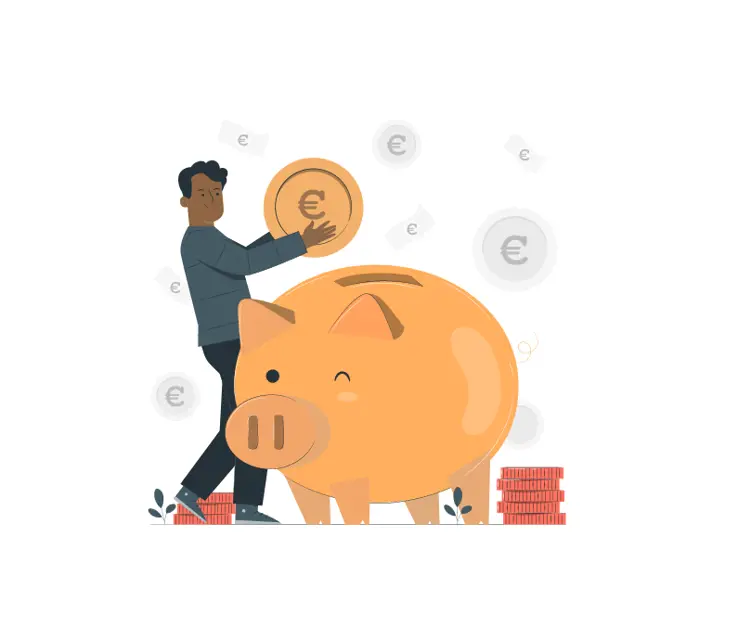 Mann mit Sparschwein Mann mit Sparschwein