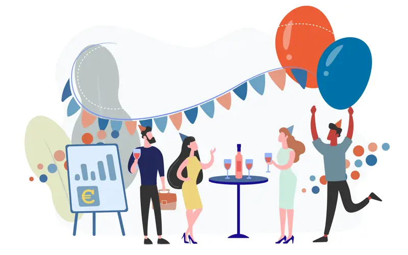 Vier Menschen auf Party Vier Menschen auf Party